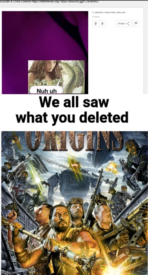 Trying not to get flagged | image tagged in we all saw what you deleted | made w/ Imgflip meme maker