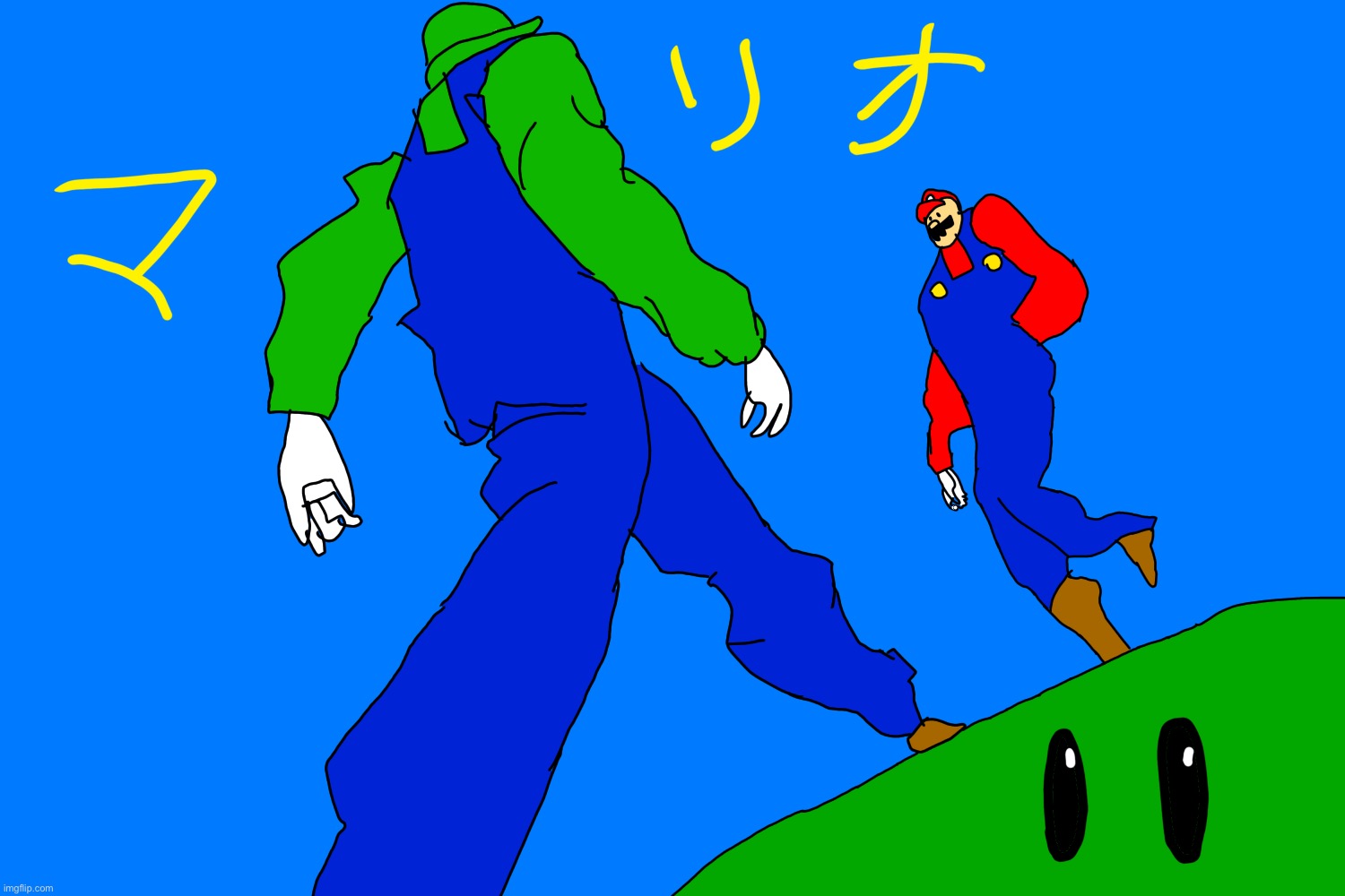 drawing I made for absolutely no reason | image tagged in mario,walter white,luigi | made w/ Imgflip meme maker