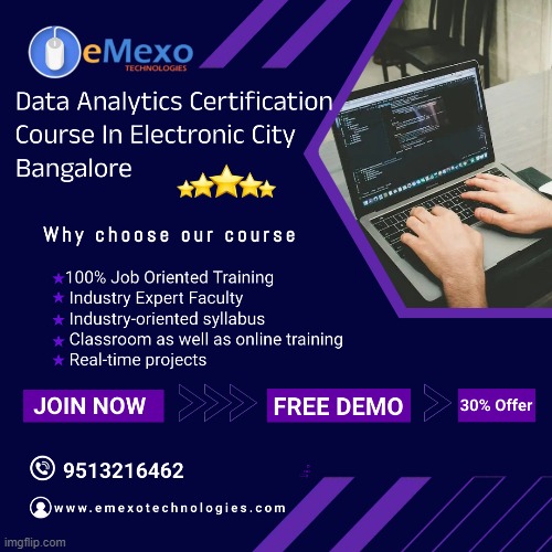 Data Analytics Course In Electronic City Bangalore | image tagged in data analytics,education,training,bigdata,emexotechnologies | made w/ Imgflip meme maker