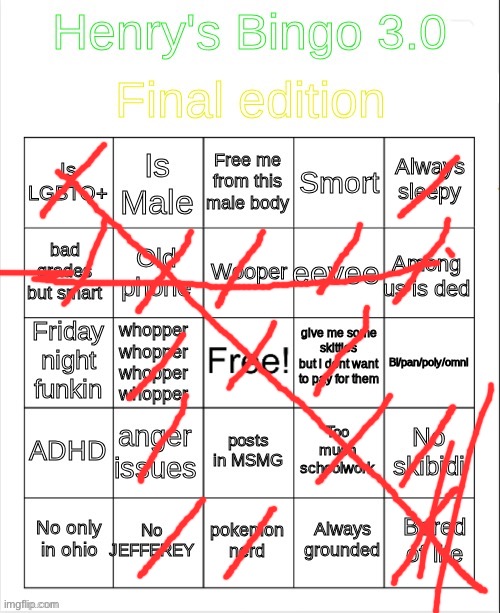 yay | image tagged in henry's bingo 3 | made w/ Imgflip meme maker