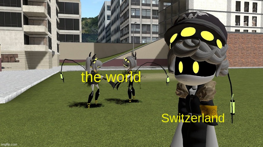 V and J fighting while N ignores | the world; Switzerland | image tagged in v and j fighting while n ignores | made w/ Imgflip meme maker