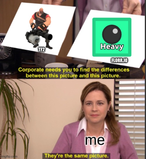 Heavy | TF2; FLORR.IO | image tagged in they're the same picture | made w/ Imgflip meme maker