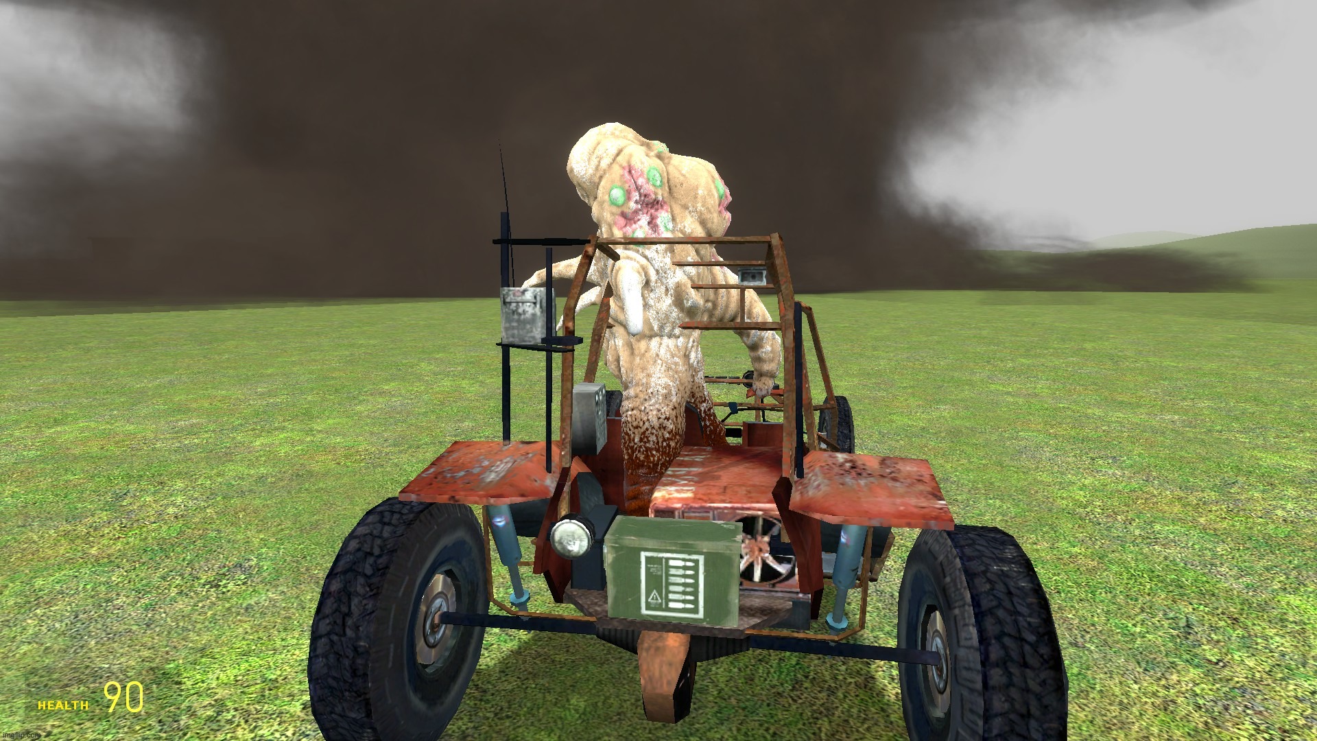 SCP-173 drives into a tornado like the idiot walnut he is | made w/ Imgflip meme maker