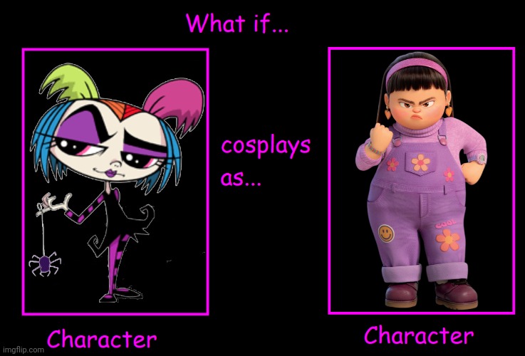 Creepie Creecher Cosplay as Abby Park | image tagged in what if character cosplay as character,turning red,growing up creepie,cosplay | made w/ Imgflip meme maker