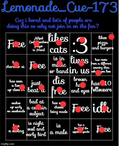 noice | image tagged in lemonade_cue-173 bingo | made w/ Imgflip meme maker