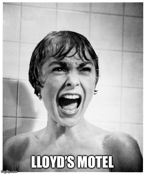 Psycho Shower | LLOYD’S MOTEL | image tagged in psycho shower | made w/ Imgflip meme maker