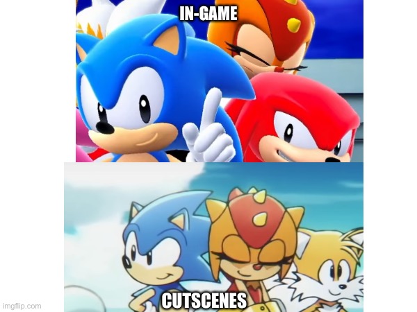 Proof Trip has secret eyelid colour-switching powers /j | IN-GAME; CUTSCENES | image tagged in sonic superstars | made w/ Imgflip meme maker