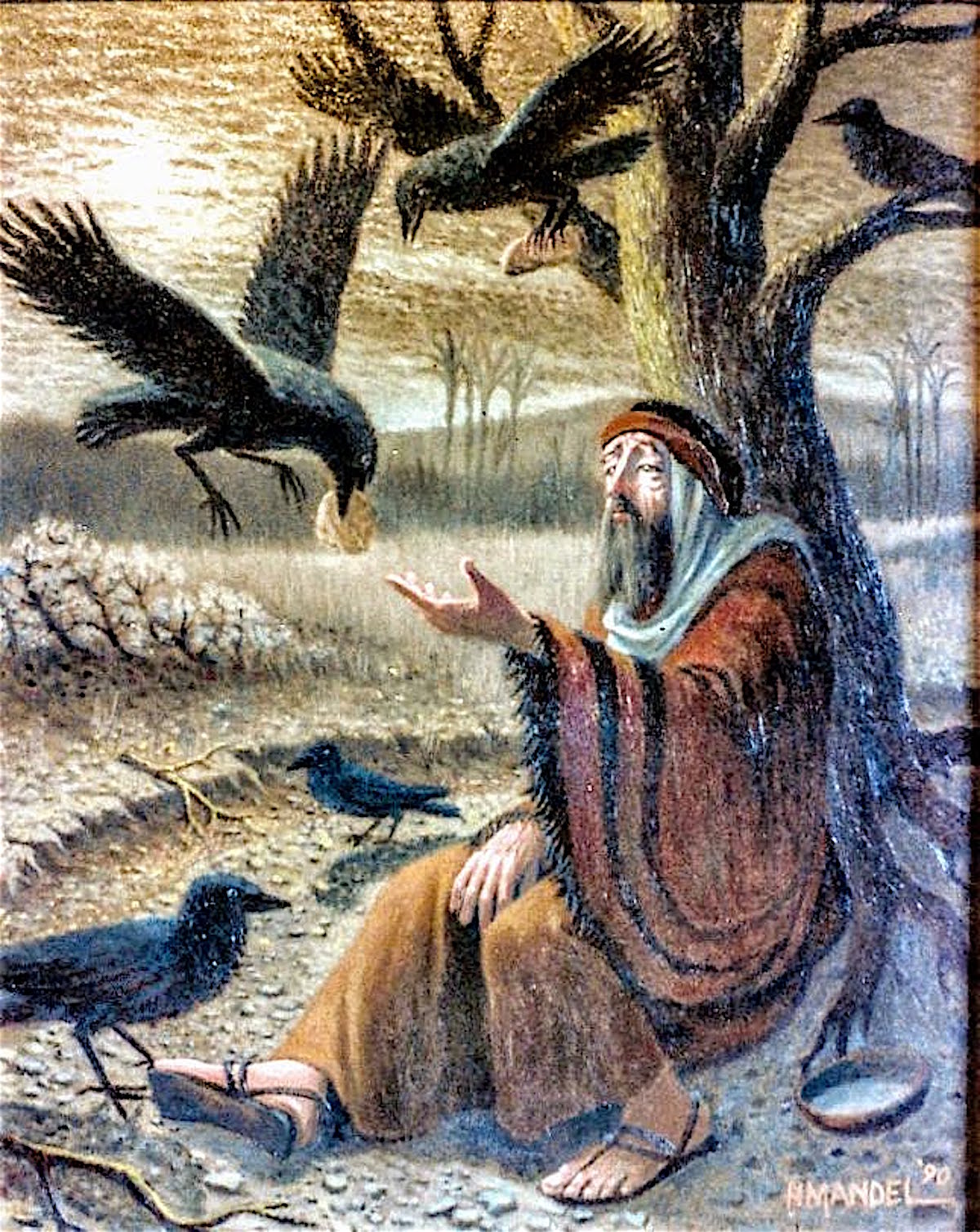 Elijah fed by the ravens Blank Meme Template