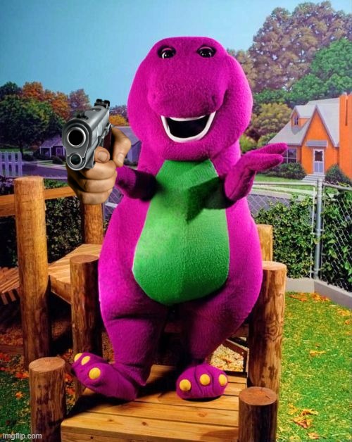 image tagged in barney the dinosaur | made w/ Imgflip meme maker
