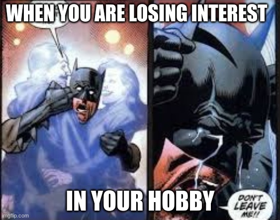 Sad moment | WHEN YOU ARE LOSING INTEREST; IN YOUR HOBBY | image tagged in no no stay with me,relatable | made w/ Imgflip meme maker