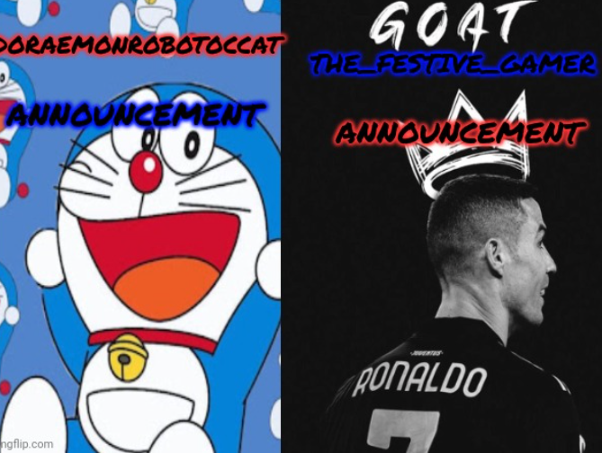 DoraemonRobotocCat and festive gamer temp Blank Meme Template
