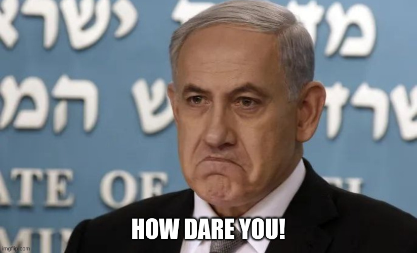 HOW DARE YOU! | image tagged in angry zionist | made w/ Imgflip meme maker