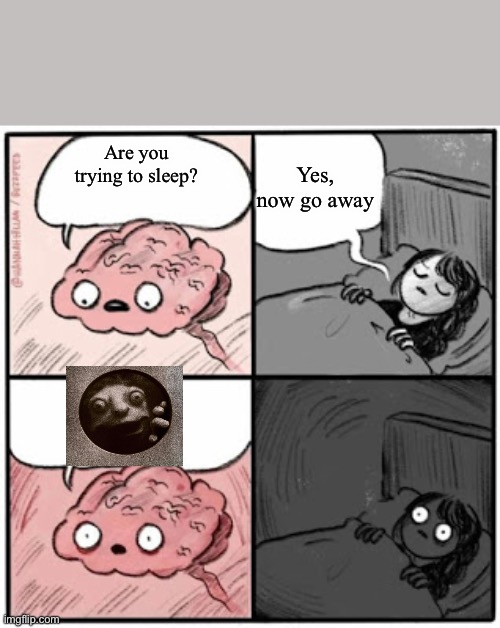 Brain Before Sleep | Yes, now go away; Are you trying to sleep? | image tagged in brain before sleep | made w/ Imgflip meme maker