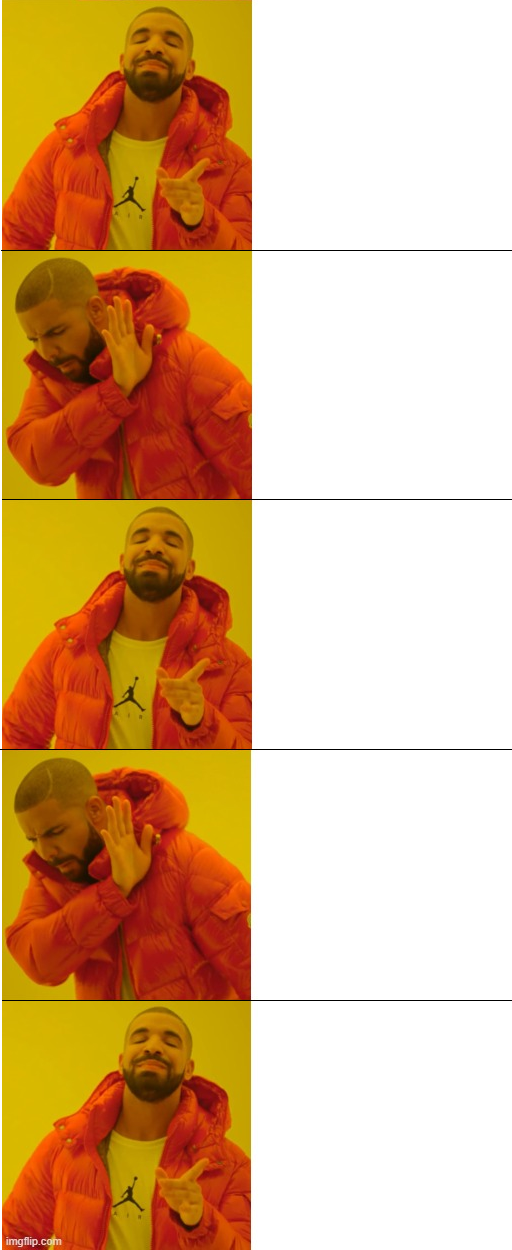High Quality Drake 5 yes no yes no yes Blank Meme Template