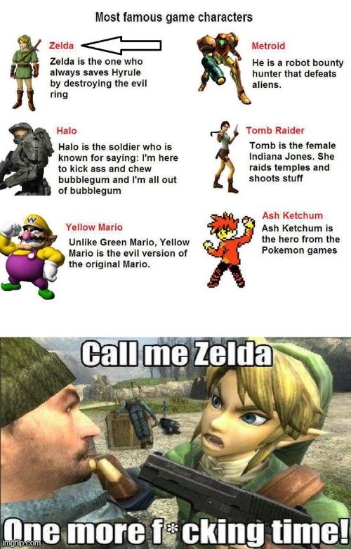 CALL ME ZELDA ONE MORE FUCKING TIME! | made w/ Imgflip meme maker