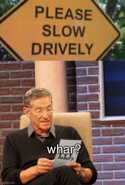 Slow drively everyone | whar? | image tagged in memes,maury lie detector | made w/ Imgflip meme maker