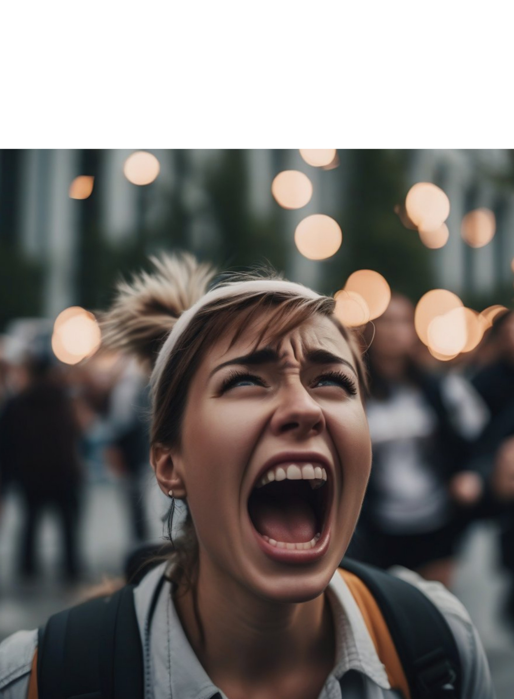 High Quality Butthurt Female Protester Blank Meme Template