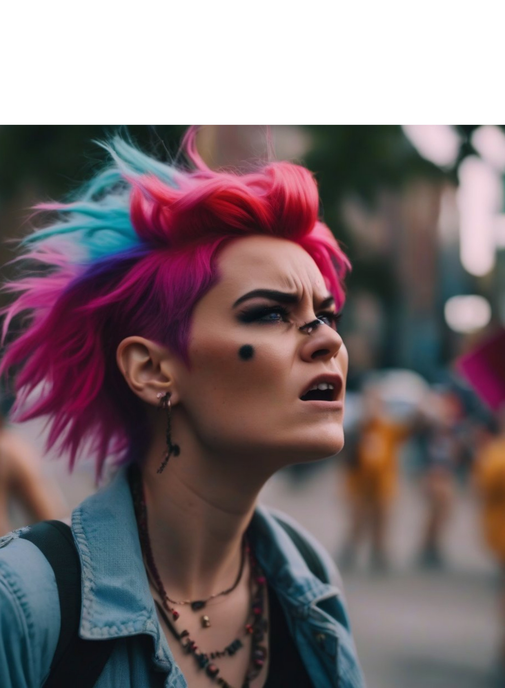 High Quality Disgusted Female Protester Blank Meme Template