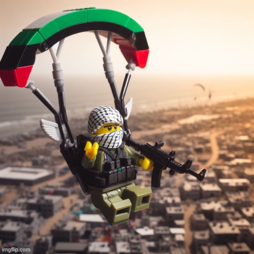 Lego Hamas Paraglider | image tagged in lego hamas paraglider | made w/ Imgflip meme maker