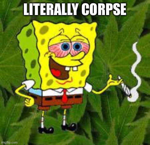 My G you always on some depressant | LITERALLY CORPSE | image tagged in weed | made w/ Imgflip meme maker