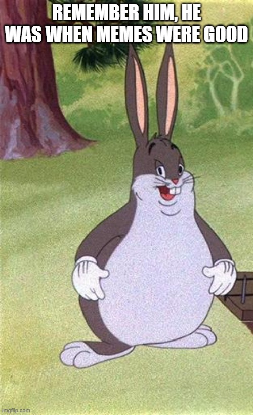 good memes never die | REMEMBER HIM, HE WAS WHEN MEMES WERE GOOD | image tagged in big chungus | made w/ Imgflip meme maker
