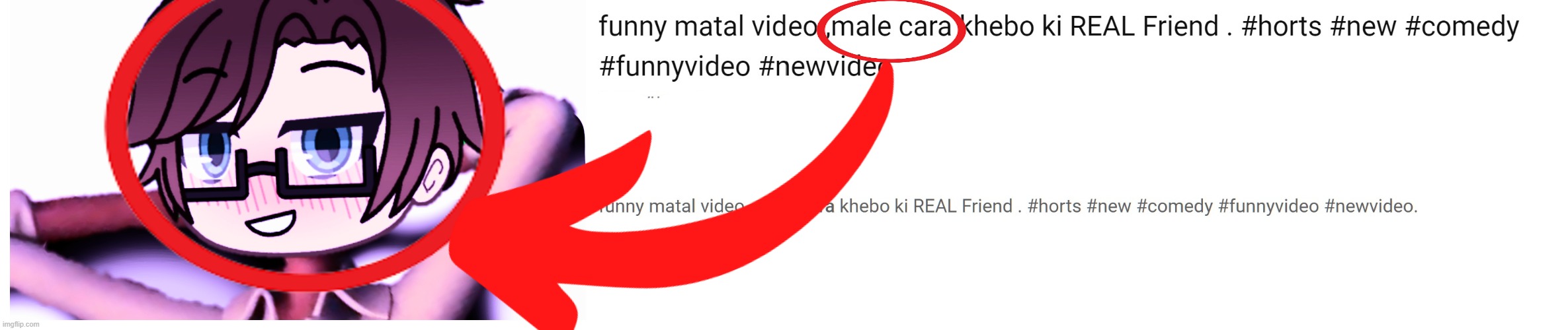 Found this on youtube. I stared at the word Male Cara! | image tagged in male cara,name soundalikes,youtube | made w/ Imgflip meme maker