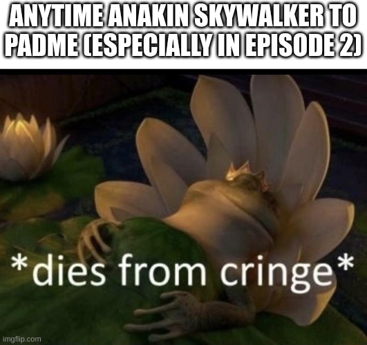 ehhhhh | ANYTIME ANAKIN SKYWALKER TO PADME (ESPECIALLY IN EPISODE 2) | image tagged in dies from cringe,anakin skywalker | made w/ Imgflip meme maker