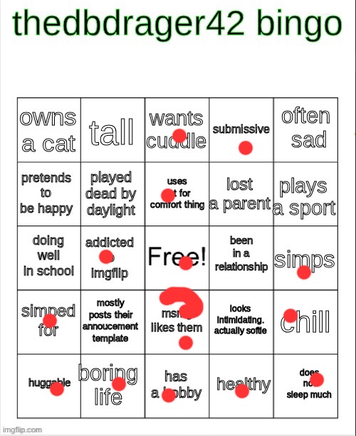A | image tagged in thedbdrager42 bingo | made w/ Imgflip meme maker