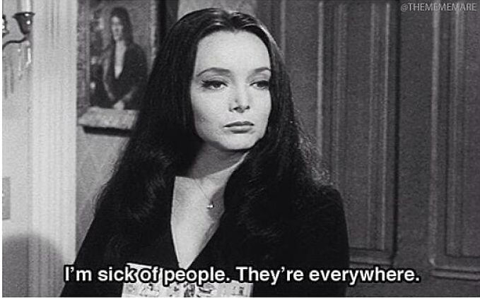 MORTICIA "I HATE PEOPLE" Blank Meme Template