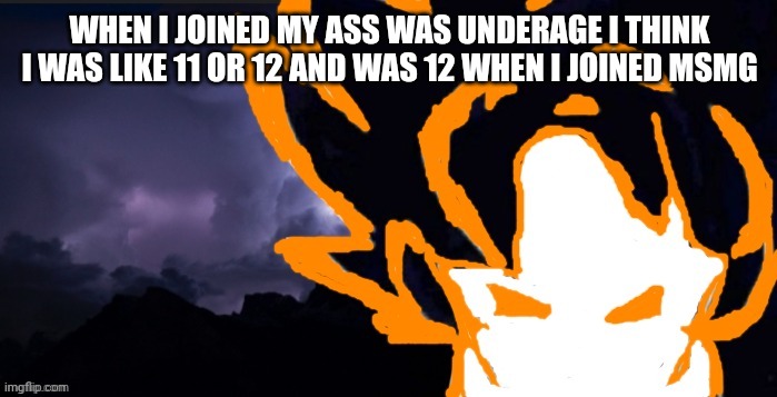 LowTeirGoob | WHEN I JOINED MY ASS WAS UNDERAGE I THINK I WAS LIKE 11 OR 12 AND WAS 12 WHEN I JOINED MSMG | image tagged in lowteirgoob | made w/ Imgflip meme maker