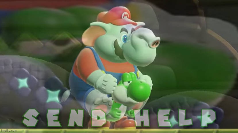 this seems like cropped a porn but it’s not | image tagged in elephant mario rides yosh | made w/ Imgflip meme maker