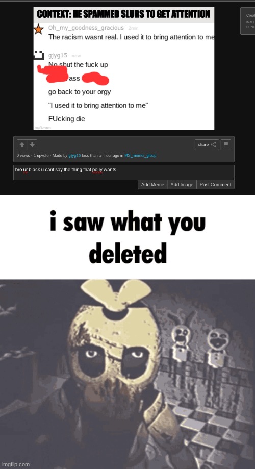 image tagged in i saw what you deleted | made w/ Imgflip meme maker