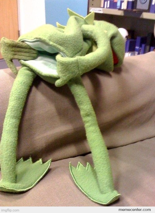 Butt hurt kermit | image tagged in butt hurt kermit | made w/ Imgflip meme maker