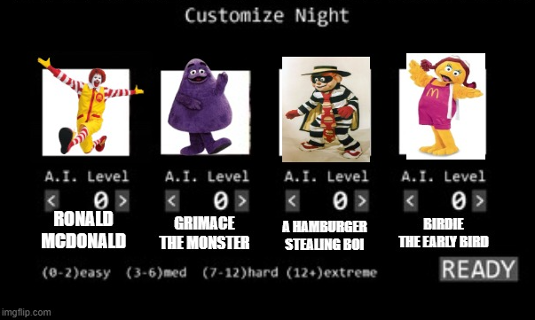 High Quality five nights at mcdonalds Blank Meme Template