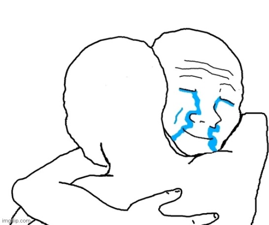 Wojak Cry Hug | image tagged in wojak cry hug | made w/ Imgflip meme maker