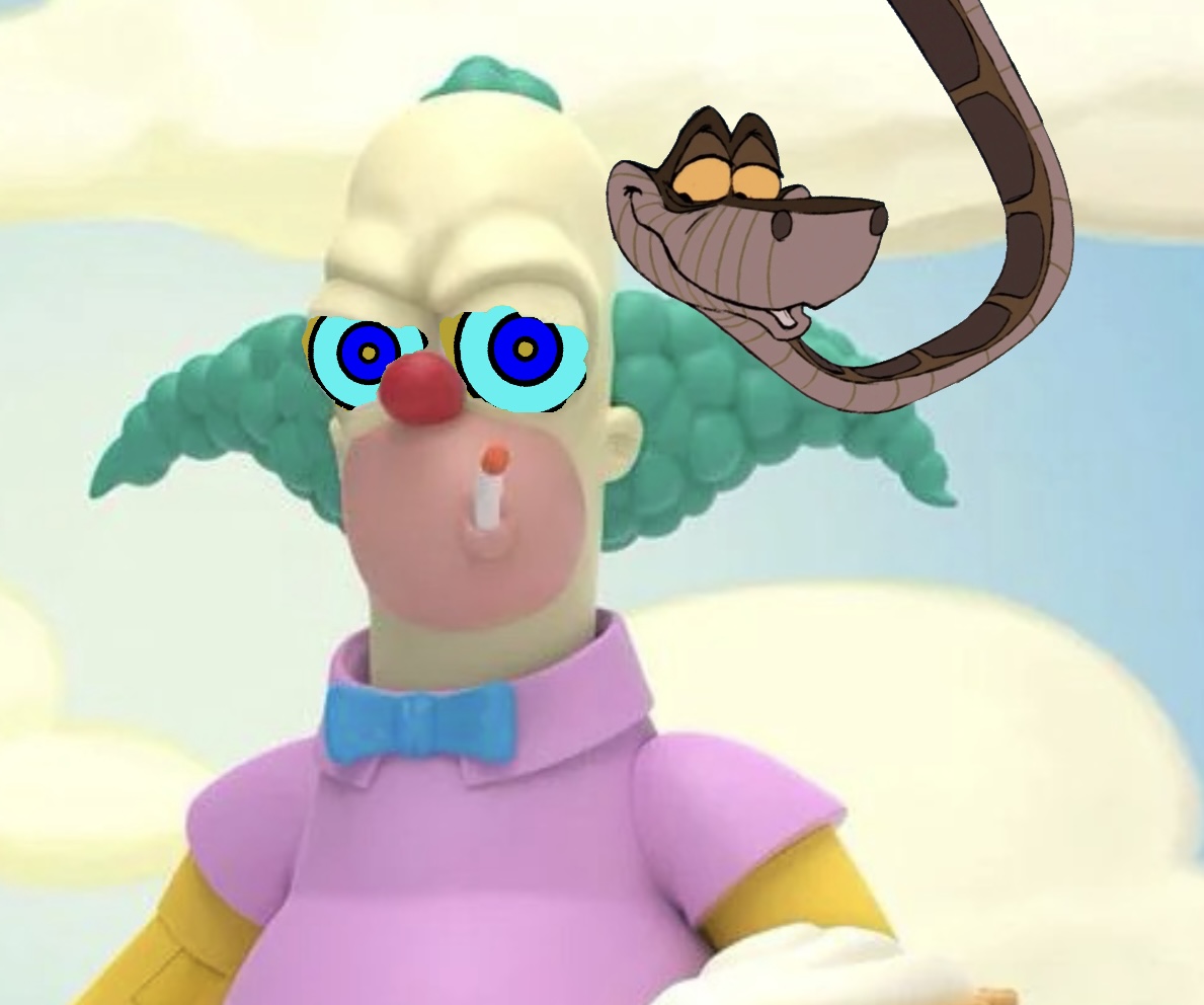 High Quality Kaa and Super7 Krusty the Clown Blank Meme Template