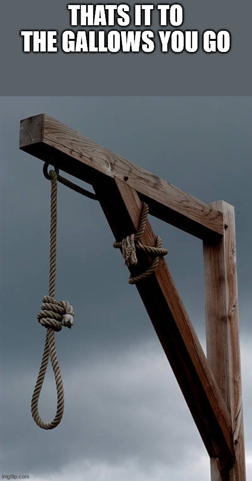 THATS IT TO THE GALLOWS YOU GO | made w/ Imgflip meme maker