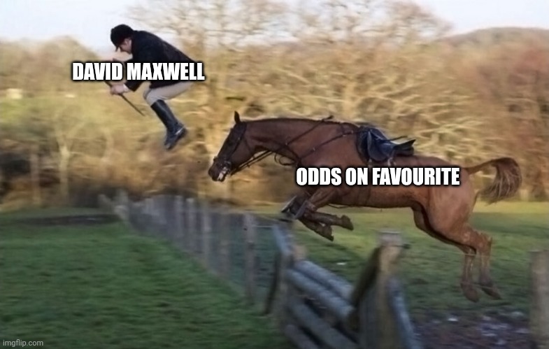 That's A Pain In The Horse! | DAVID MAXWELL; ODDS ON FAVOURITE | image tagged in that's a pain in the horse | made w/ Imgflip meme maker