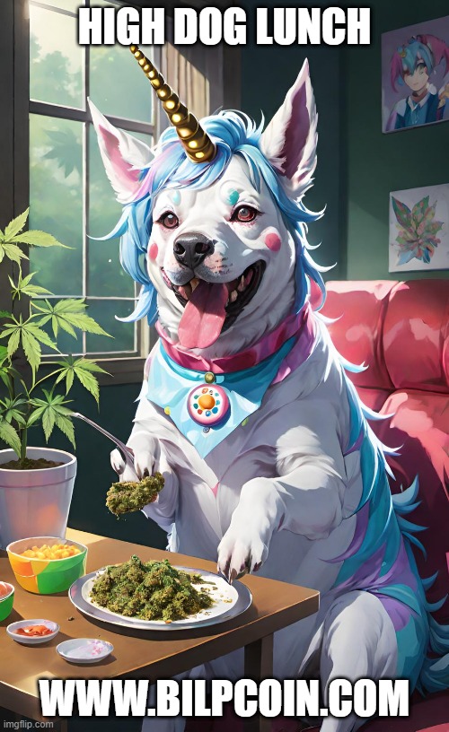 HIGH DOG LUNCH; WWW.BILPCOIN.COM | made w/ Imgflip meme maker