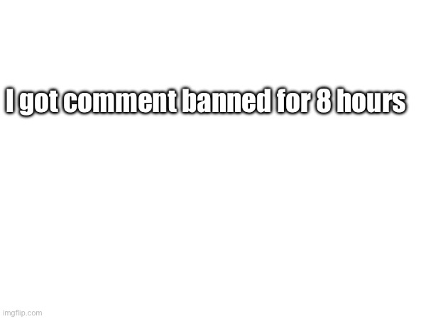 I got comment banned for 8 hours | made w/ Imgflip meme maker