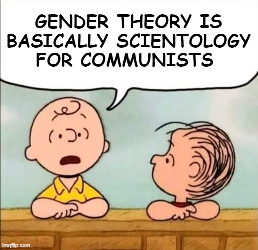 The Communist flags are prettier though. But what kid doesn't want its own? Smart tactic | GENDER THEORY IS BASICALLY SCIENTOLOGY FOR COMMUNISTS | image tagged in identity politics,comics/cartoons,gender identity | made w/ Imgflip meme maker
