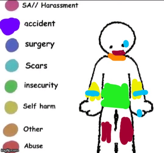 the red is SA not abuse ^^ | image tagged in pain chart | made w/ Imgflip meme maker