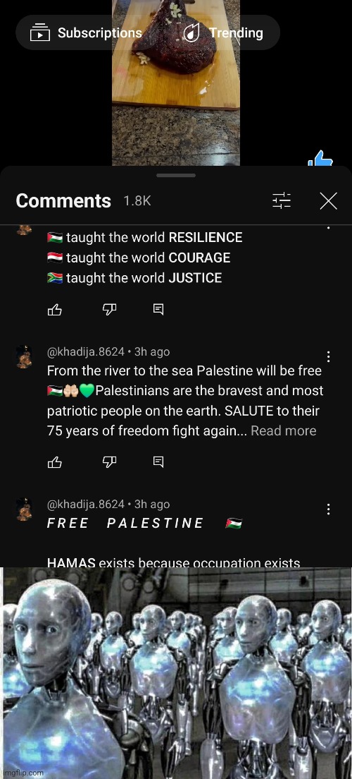 why are all the comments on this video spamming hamas support, this is literally an unrelated video | image tagged in so called free thinkers | made w/ Imgflip meme maker