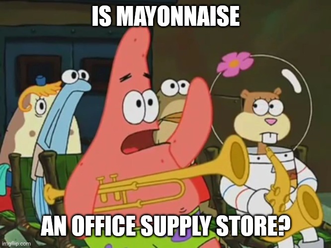 Is mayonnaise an instrument? | IS MAYONNAISE; AN OFFICE SUPPLY STORE? | image tagged in is mayonnaise an instrument | made w/ Imgflip meme maker