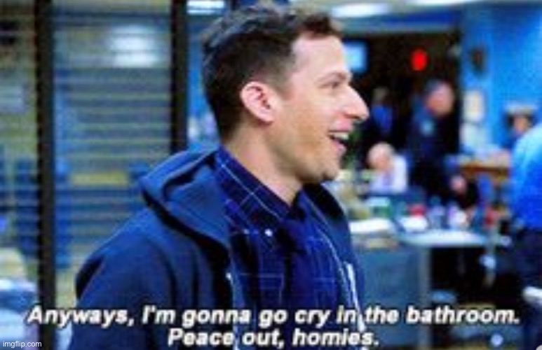 Anyways I'm Gonna Cry In The Bathroom Peace Out Holmies | image tagged in anyways i'm gonna cry in the bathroom peace out holmies | made w/ Imgflip meme maker