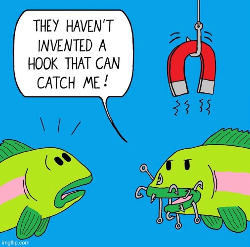 Fishing | image tagged in fishing,no hook invented,that will catch me,comics | made w/ Imgflip meme maker