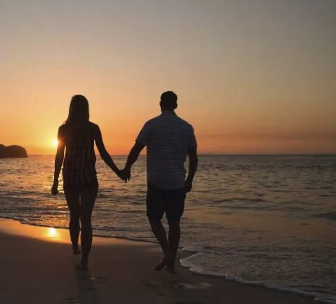 Walking on the beach Blank Meme Template