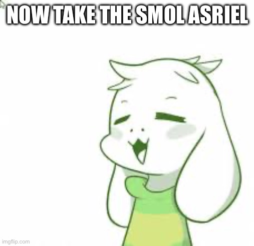 asriel | NOW TAKE THE SMOL ASRIEL | image tagged in asriel | made w/ Imgflip meme maker