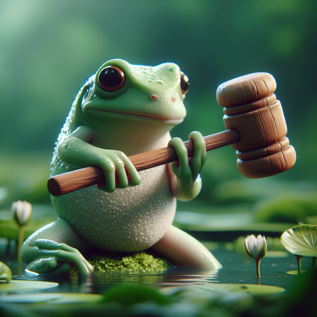 High Quality frog holding a mallet Blank Meme Template