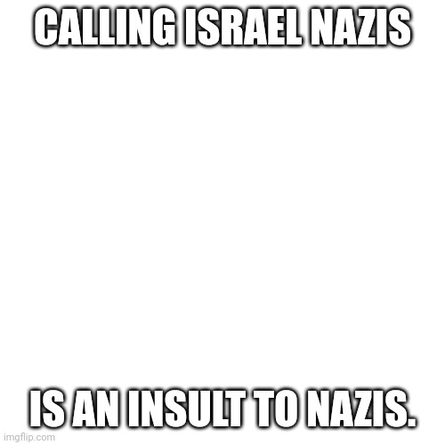 Hitler was a mensch. | CALLING ISRAEL NAZIS; IS AN INSULT TO NAZIS. | image tagged in memes,blank transparent square | made w/ Imgflip meme maker